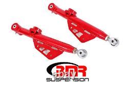 BMR TCA049R Red 79-98 Mustang Lower Control Arms DOM Single Adj Poly/rod End