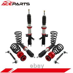 Red Coilovers Struts Shocks Suspension Spring For 2013-19 Ford Fusion Adj Height
